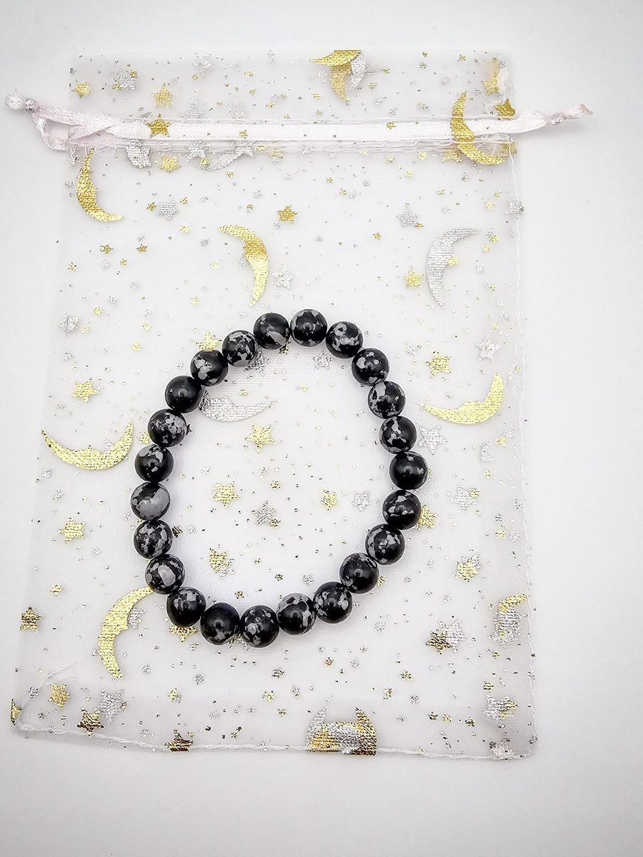 Snowflake Obsidian Bracelet - Emotional Balance & Protection