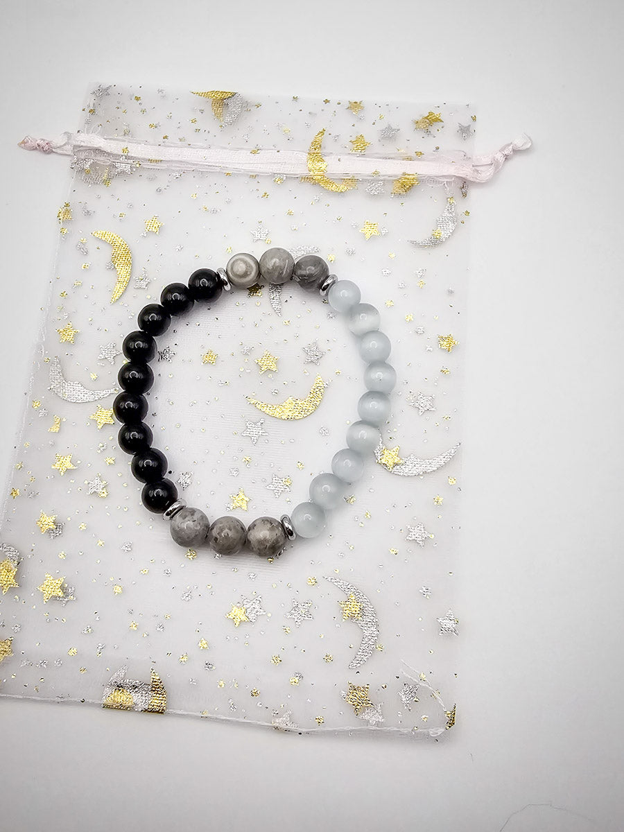 Protection Bracelet - Aura Shield with Black Tourmaline & Labradorite