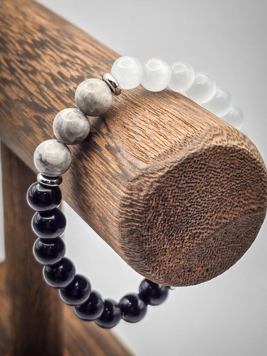 Protection Bracelet - Aura Shield with Black Tourmaline & Labradorite