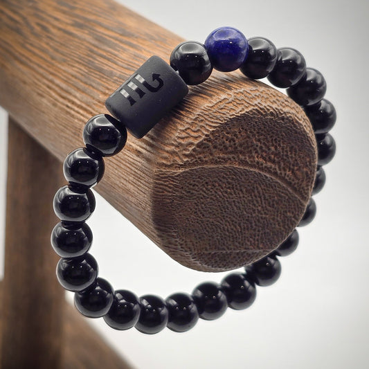 Scorpio Zodiac Bracelet with 8mm Beads on Wood Stand - Astrological Elegance