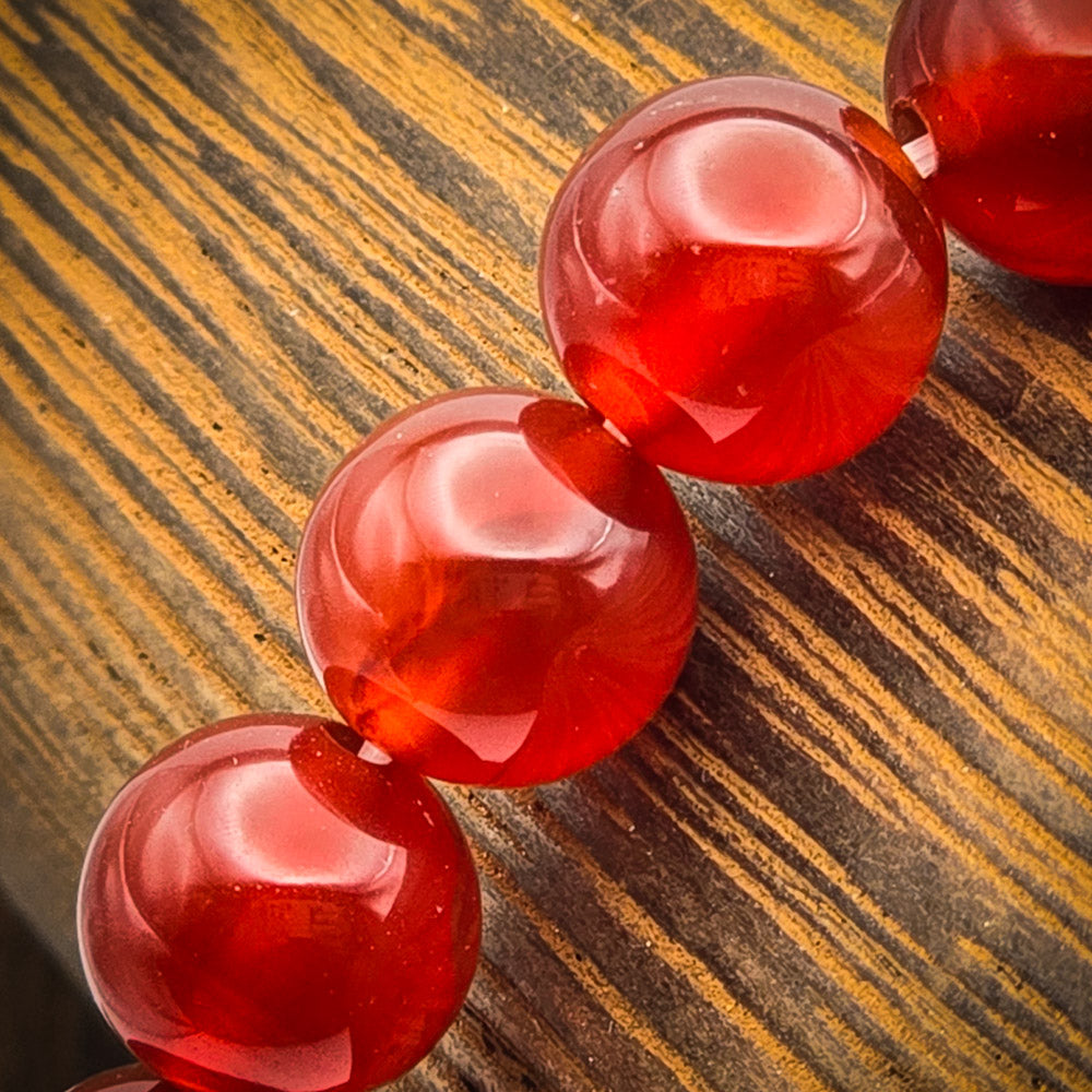 Carnelian Beaded Bracelet with 8mm Beads - Creativity & Courage on Stretch Band