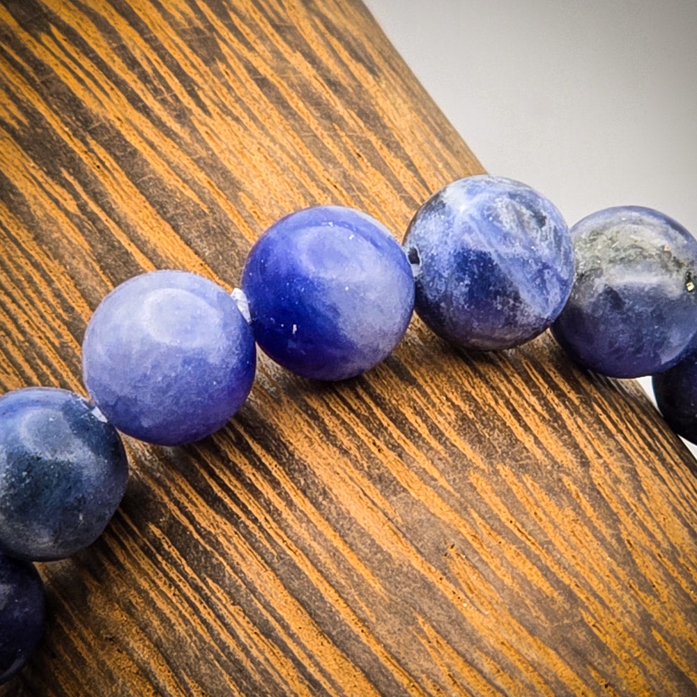 Detail of Blue Aventurine Beads - Embracing Higher Guidance and Attunement.