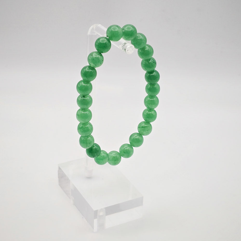 Elegant Green Aventurine Bracelet Display - Symbolizing Abundance and Good Fortune.