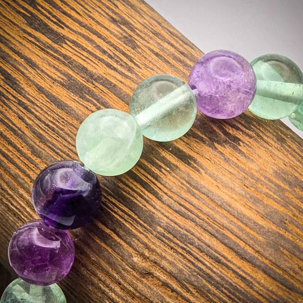 Detail of Rainbow Fluorite Beads - Colors That Neutralize Negative Energy and Stress.