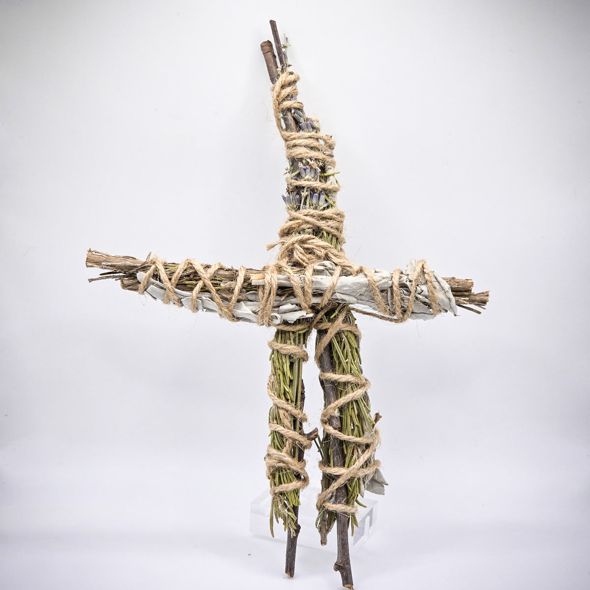 Herbal poppet/prayer doll standing against a clean white background, ready for spiritual use