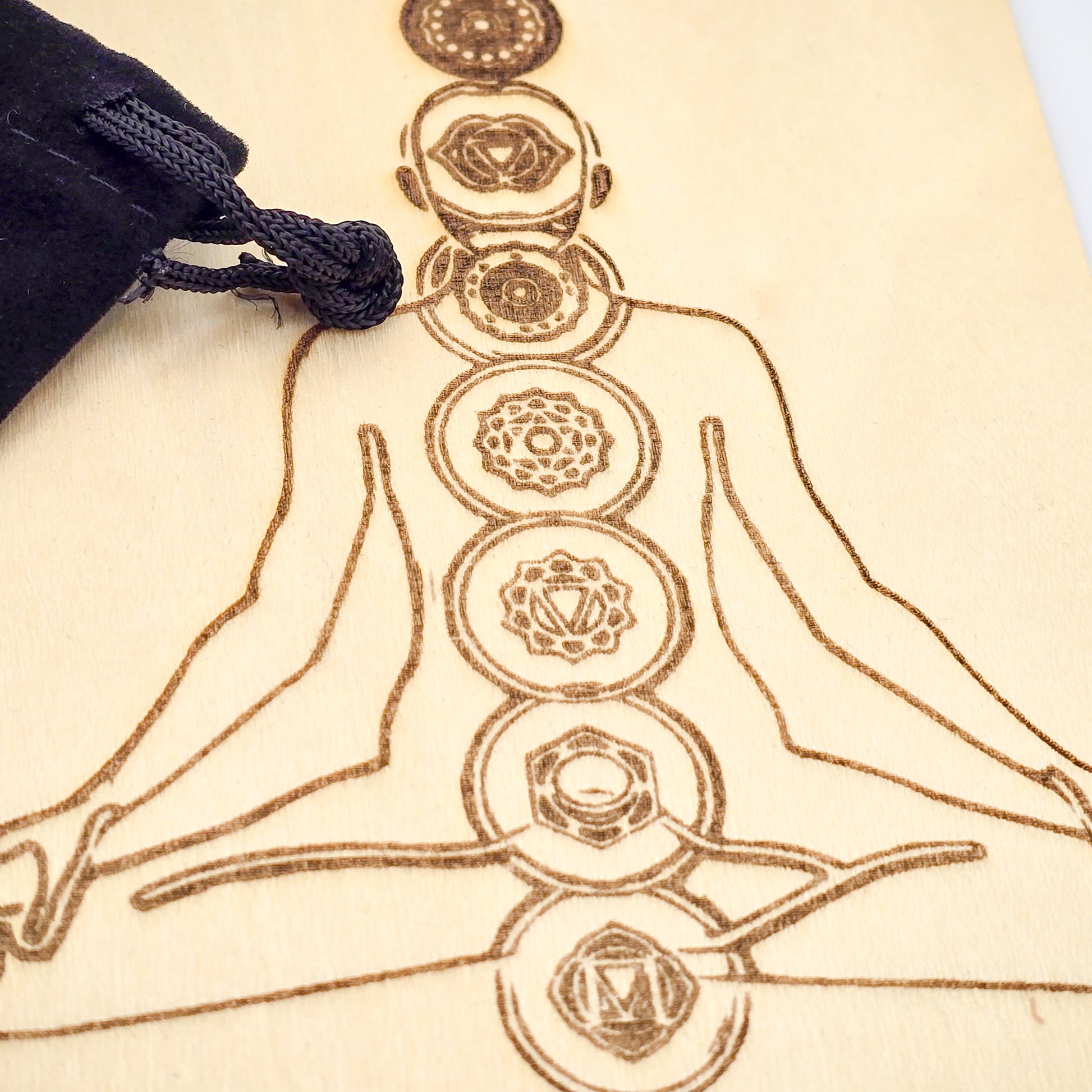 Detailed view of the empty chakra gridding board